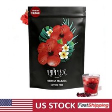 30 Bags PiPi Tea Organic Hibiscus Tea Bags, Sweet & Sour Flavor,Caffeine-Free🔥