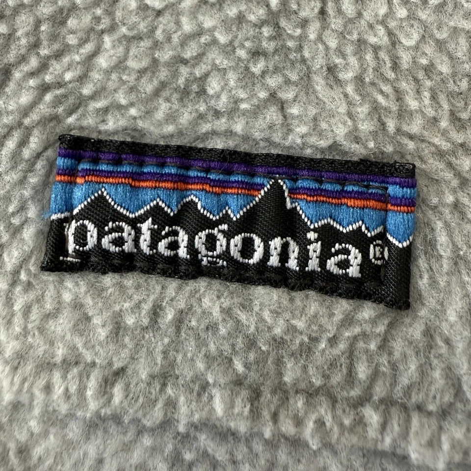 Vintage 70s 80s Patagonia USA Made Deep Pile Gray Fleece Zip Jacket Men’s Large - Image 4 of 4