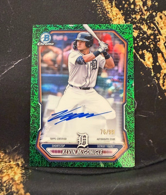 2026 Bowman Chrome Kevin McGonigle Tigers CPA-KMC Auto Green Grass Refractor /99