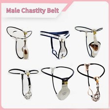 Stainless Steel Male Chastity Cage Belt Invisible Adjustable Chastity Devices