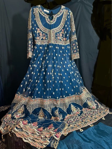 Brand - Zarqun Premium - Beautiful Heavy Emb Long Dress - Medium Size - $120 - Picture 3 of 21