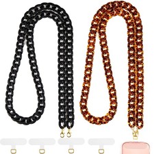 2 Pcs Crossbody Phone Lanyard Straps Chain Charm Cell Phone Holder Compatible...