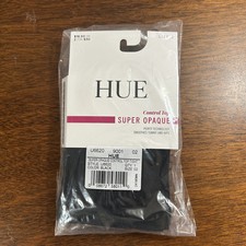 Hue Super Opaque Control Top Tights 6620 Size 2 Black