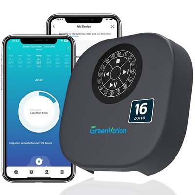 Smart Sprinkler Controller, 16-Zone/Station Irrigation System with APP Remote...