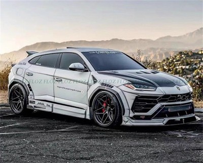 Flame Lamborghini Urus LBWK wide body modified car LTD Cement Gray 1:64 model