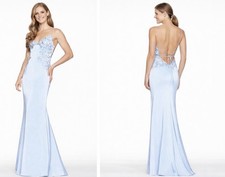 Faviana LT10641 Peri Blue Long Gown Formal Dress Lace Embroidered 6 NEW 478