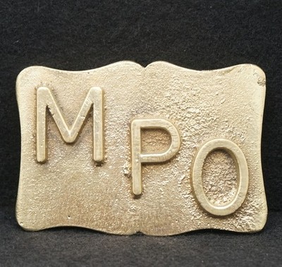 WB15139 REALLY GREAT VINTAGE 1970s *MPO* WESTERN ARTWORK SOLID BRASS BELT BUCKLE