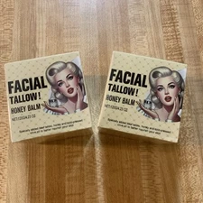 Beef Tallow Face Balm 4.2 Oz, and Honey Unscented Grass Fed /Finished 2 Quantity