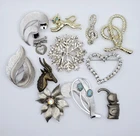 Vintage Brooch Lot Bundle 12pc Trifari Eisenberg Costume Jewelry Wear Craft