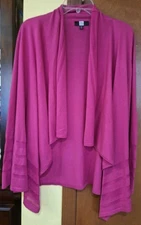 Saks Fifth Avenue Silk & Cashmere Cardigan Sweater Open Front  Pink Size XS READ