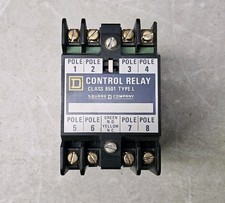 Square D 8501 LO-80 Series A Type L 8 Pole Industrial Control Relay 120V Coil