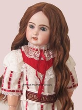 Perruque Jumeau® poupée ancienne Française, Allemande XIXème-Tête38/40cm (15")