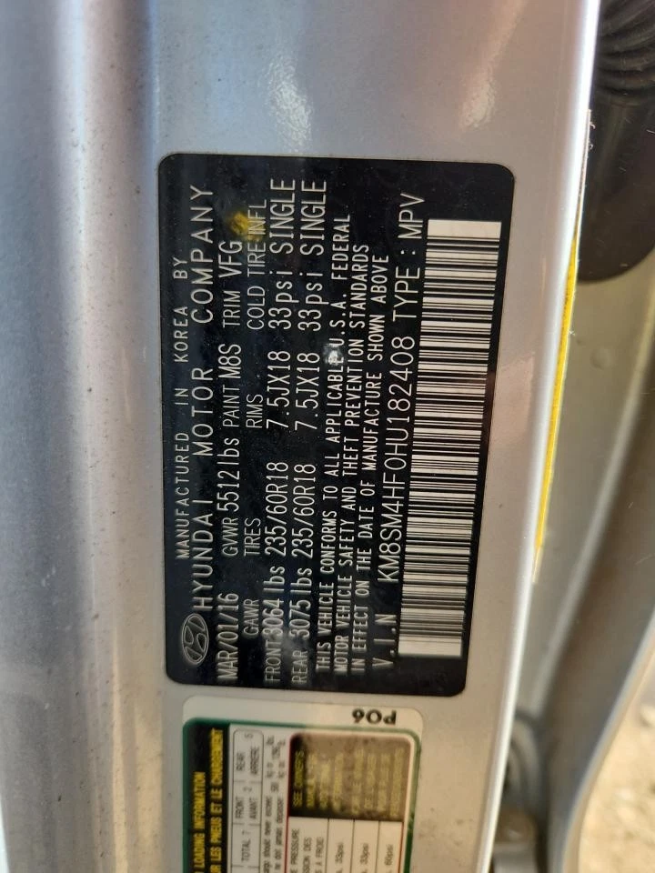 Used Front Right Door Assembly Front fits: 2017 Hyundai Santa fe LWB Front Right Foto 4 de 4