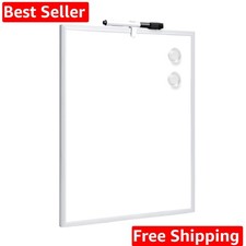 Small Dry Erase Whiteboard, Magnetic Bulletin Board, with Marker and Magnets,...