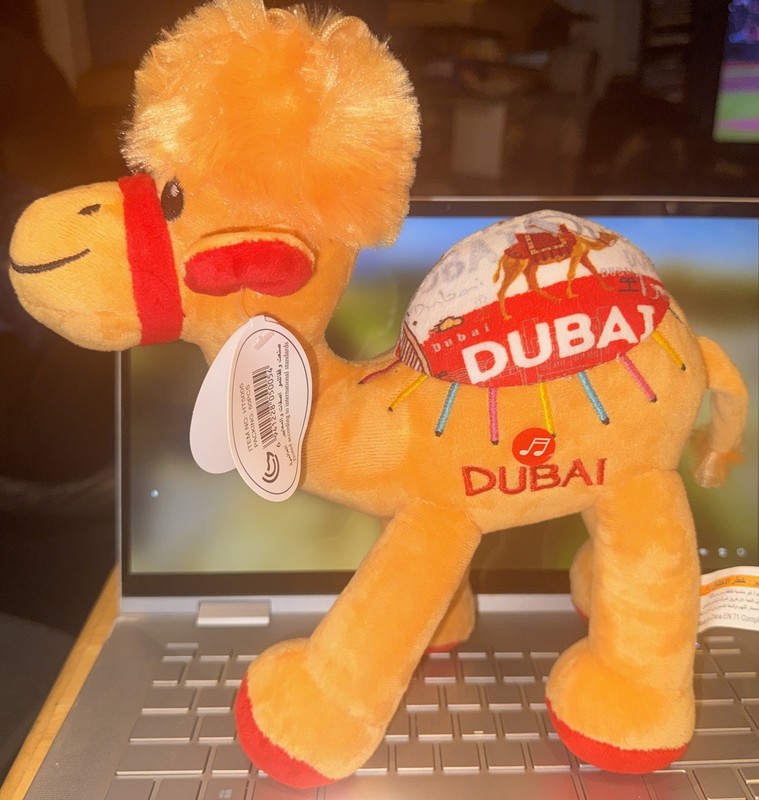 Dubai UAE Souvenir Musical Plush Camel Stuffed Animal Plays Music NWT
