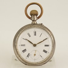 Rare Antique Silver Pocket Watch Men's no fusee duplex chronometer no repeater