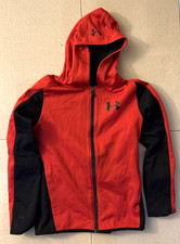 Under Armour Youth XL Jacket - Full Zip Hooded Red and Black Swacket