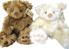 Vtg Teddy Bears First  Main Brown Cream Furry Long Fur 11" Adorable Fuzzy 2 R4