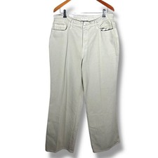 NWT Good American The Good Skate Wide Leg High Waist Jeans in Bone Size 15