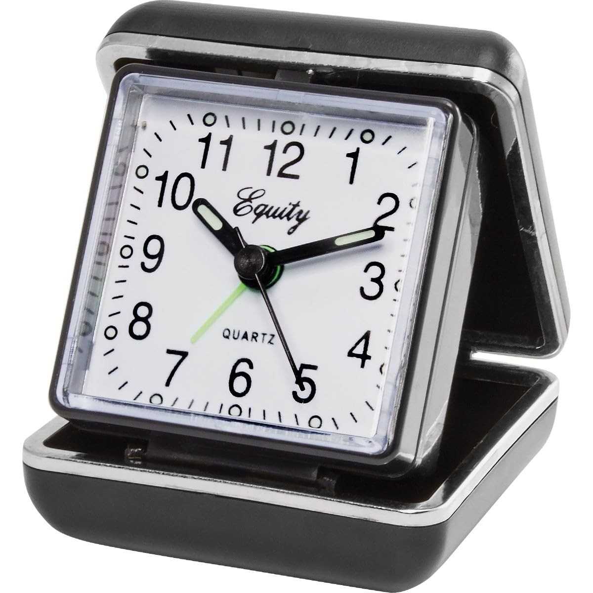 Quartz Analog Fold Up Travel Alarm Clock Compact Portable Battery