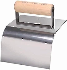Kraft Tool CF197 1.5" Radius Concrete Curb Trowel with Wood Handle, 6 x 5-Inch