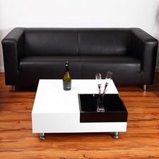 B Ware / Couchtisch Beistelltisch Wohnzimmertisch Glastisch Designertisch weiß 4