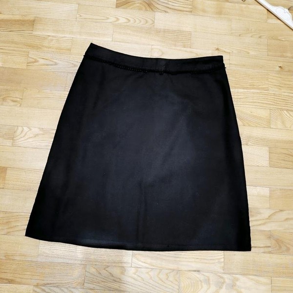 Women Laura Ashley Skirt Black Cotton 42 / XL / 50 #A49T
