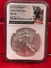 2017 $1 AMERICAN SILVER EAGLE NGC MS70 EARLY RELEASES EAGLE LABLE