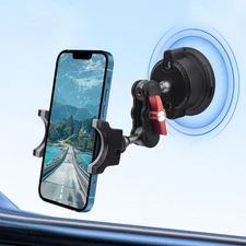 Car Phone Holder 360° Rotating Suction Cup Mount for Dashboard Windshield Sma...