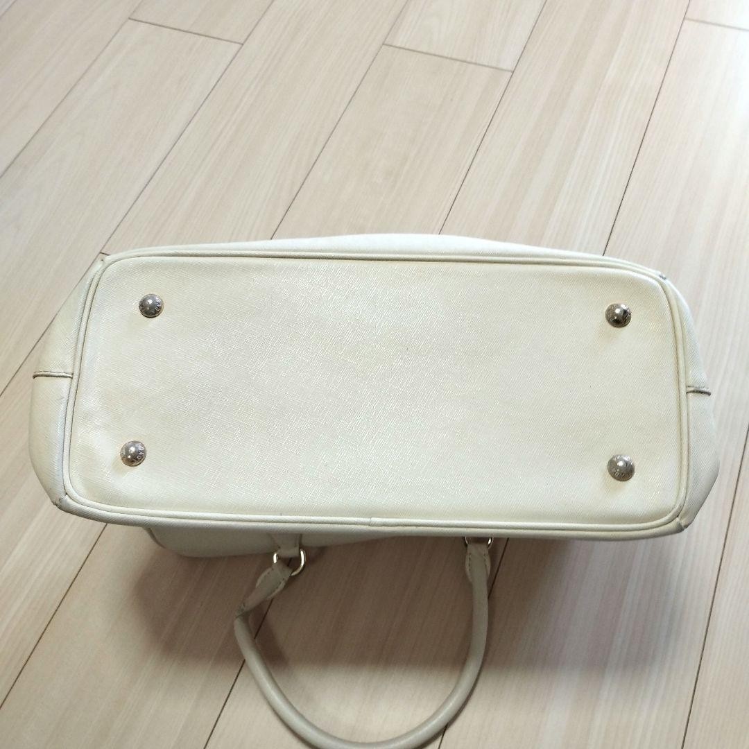 Prada Galleria White Leather Handbag AB Used Shoulder Bag Belt thumbnail 8