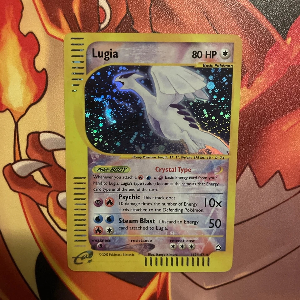 Tarjeta Fan Art Proxy 2003 Lugia Crystal #149/147 Aquapolis Secret Raro Holo  Foto 2 de 4