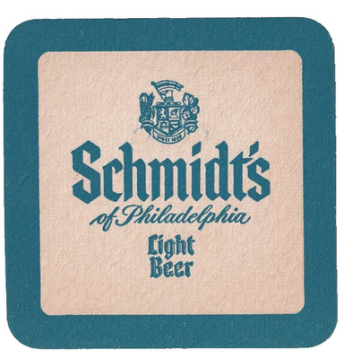 Schmidt's Light Beer  Beer Coaster Philadelphia PA