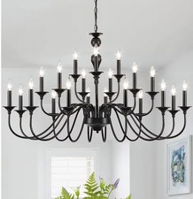 Black Chandelier 21 Light Large Farmhouse Chandeliers for Dining Room Light F...