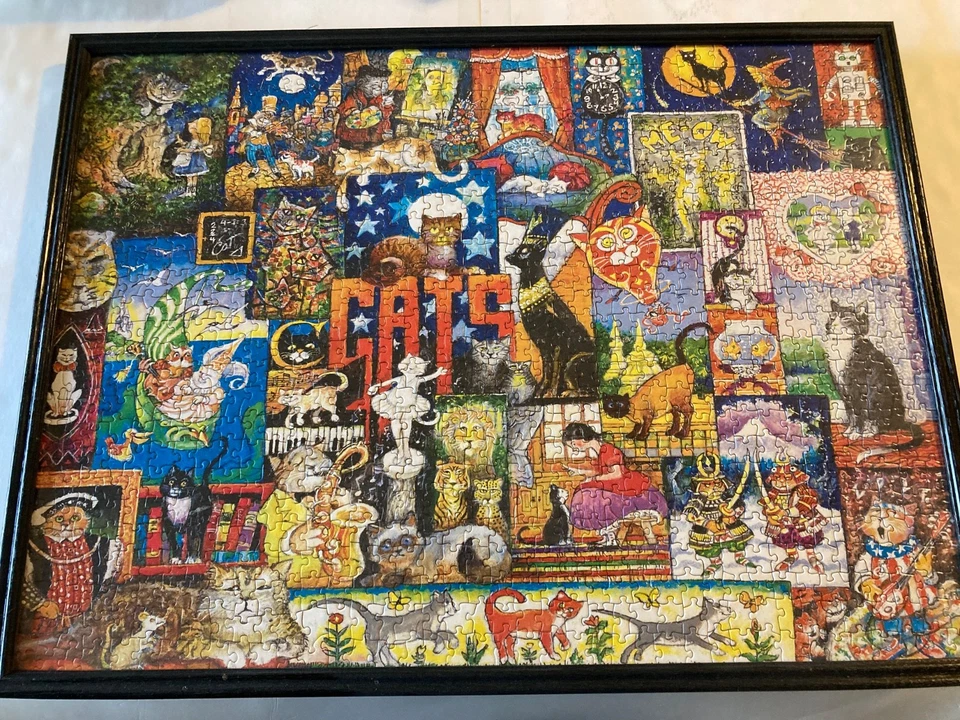 Cat puzzles, set of 2, 1000 pieces each, pre-owned and complete - Image 4 of 4