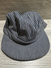 BRONER Striped White/Blue Train Railroad Engineer Conductor Hat Kids Size USA 