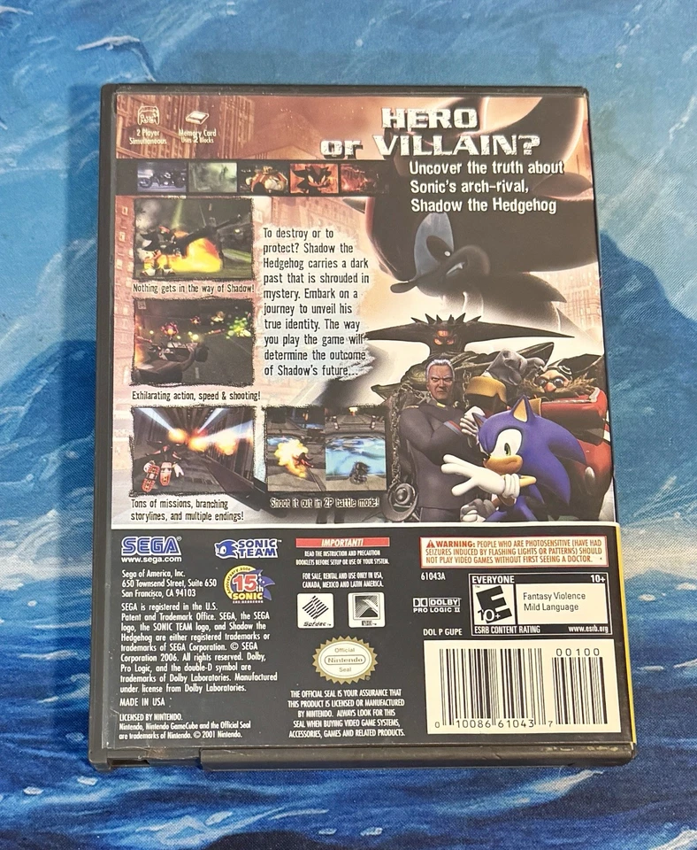 Shadow the Hedgehog (Nintendo GameCube, 2005) No Manual Works Resurfaced - Good - Image 3 of 4