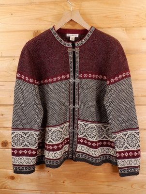 Vintage Susan Bristol Fair Isle Norweger Nordic Strick Wolle Cardigan XL