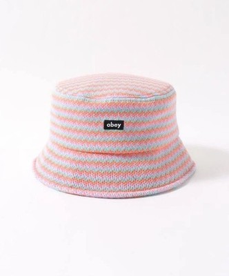 NWT Obey Bucket Hat Sky Blue Striped Multi Colour Hat Unisex