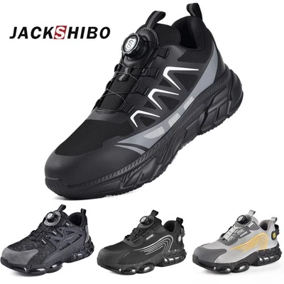 JACKSHIBO Herren Sneaker Sicherheitsschuhe Stahlkappe Leichte Arbeitsschuhe - Bild 1 von 4