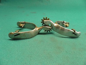NICE VINTAGE PAIR OF STAINLESS STEEL WESTERN COWBOY SPURS
