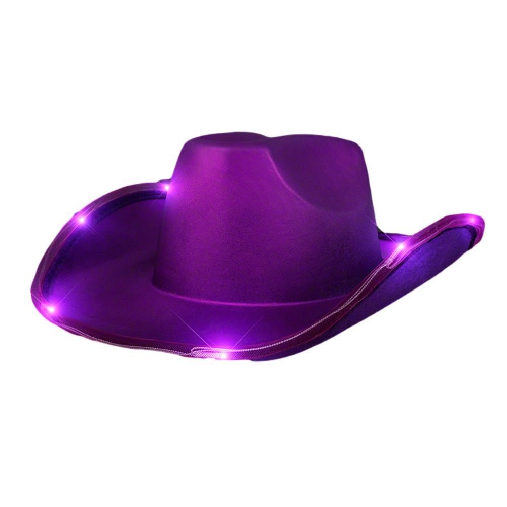6112 Light Up Shiny Satin Metallic Space Cowboy Hat Light Up Shiny Satin Metallic Space Cowboy Hat, Dark Silver  main image 3
