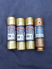 4Pc Lot Bussmann Fusetron FRN R -5 250V Time Delay Class RK5 Fuses