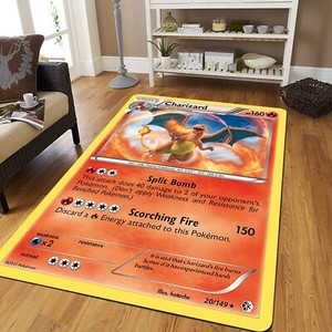 yugioh card rug Amazon.com: Blue Eyes White Dragon Area Rug - Anime Manga Gaming Floor Mat main image 0