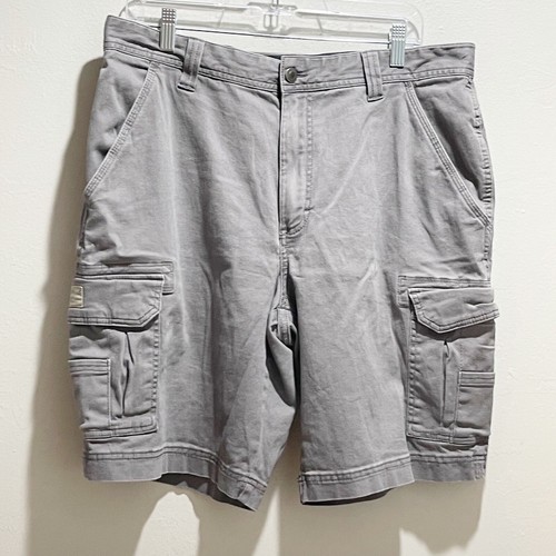 Gray Stretch Cotton Cargo Shorts 
