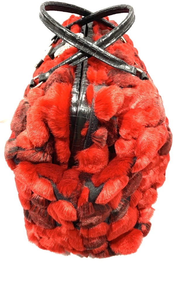 🐶885 Equipaje de piel sintética para pasar la noche - Rojo Foto 3 de 4