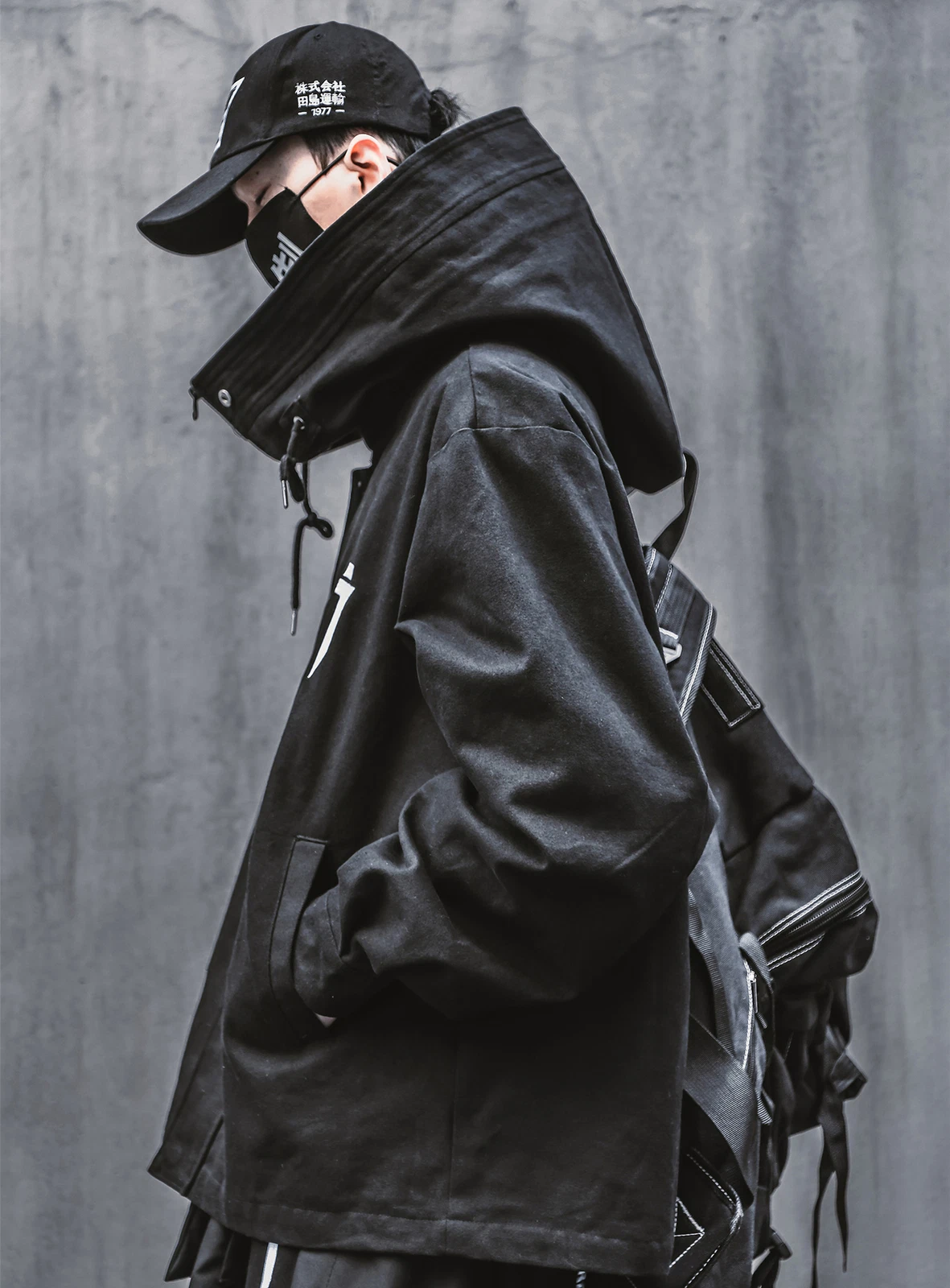 Niepce i-Tech Techwear Jacket Urban Streetwear Asian Hip Hop Funnel Hoodie image 3