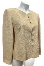 TALBOTS Blazer Jacket Pure Silk Sz 8 Petites Fully Lined Button Up EUC