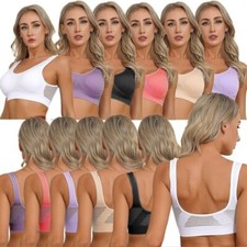 Womens Sports Bras Tank Tops with Built-in Bra High Impact Seamless Gym Yoga