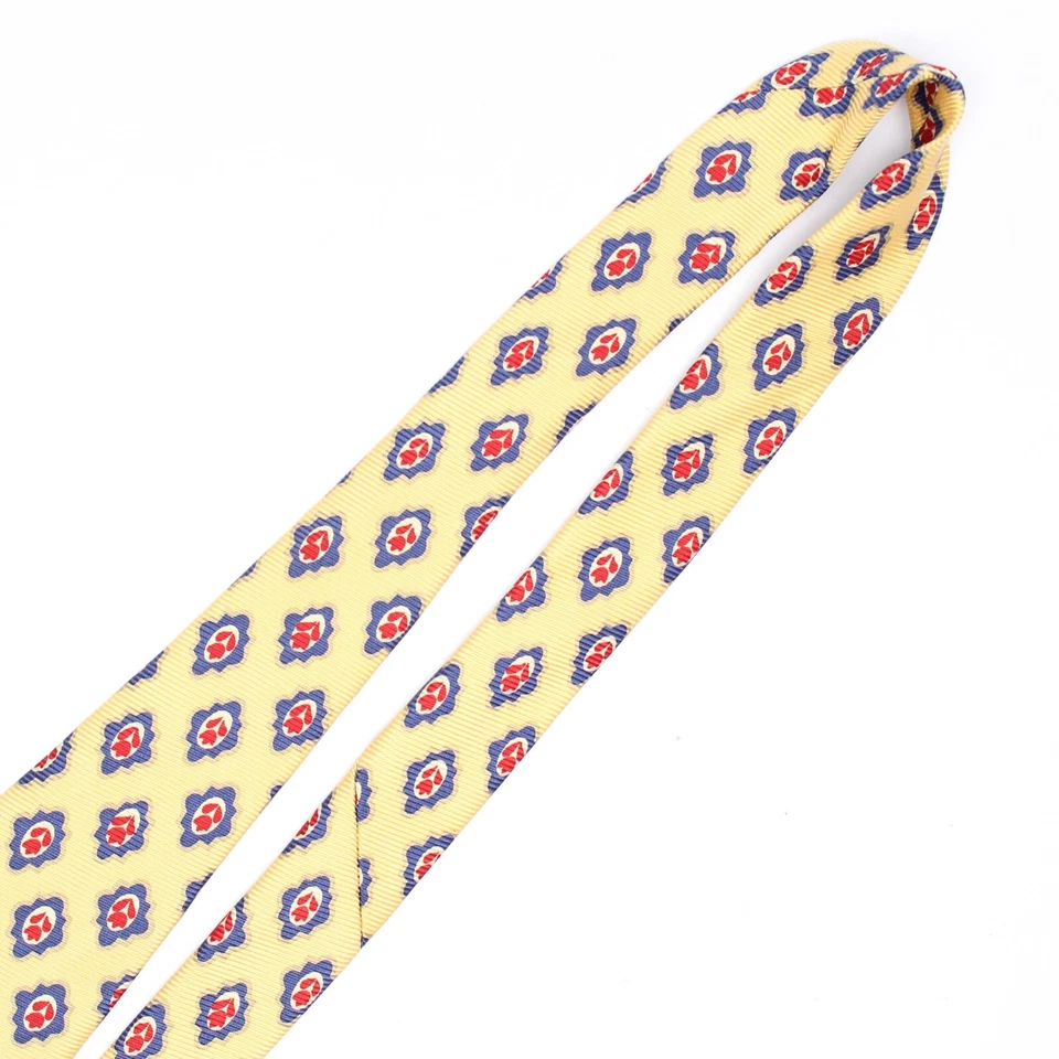 Corbata geométrica Burberrys of London para hombre de seda amarilla roja azul marino EE. UU.  Foto 4 de 4