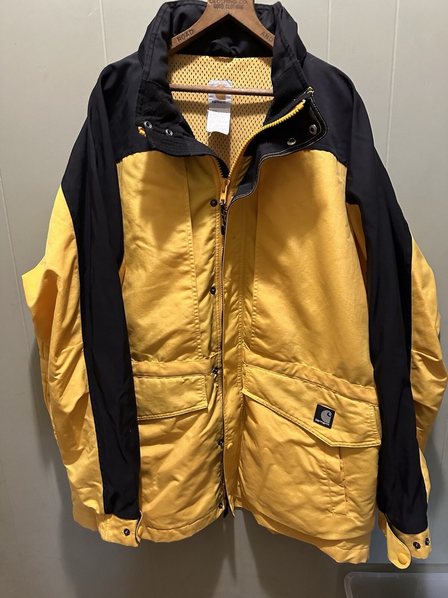 Vintage 90s Carhartt Thick Winter Coat Mesh Lined Men's C48 YLW